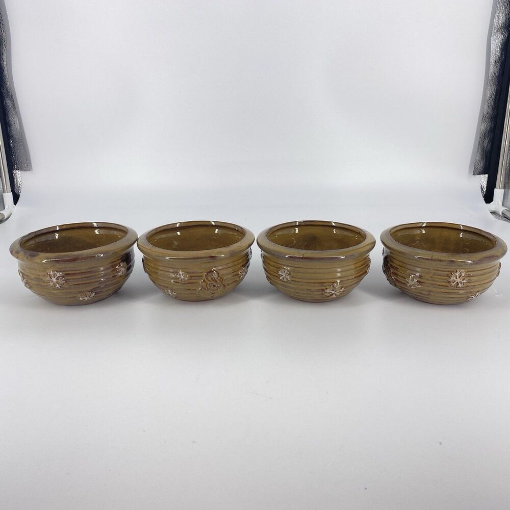 Set of 4 RARE Vintage  Honey & Me Pottery Snowman Bowls 5"